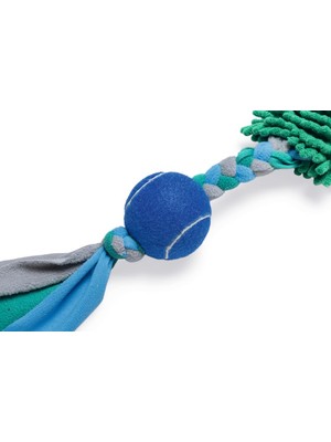 Hype Store Köpek Oyuncağı, Tut Getir Tenis Toplu, Peluş, Mavi-Yeşil, 90X10X6CM