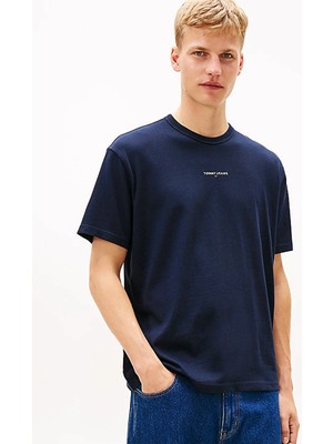 Vans Tjm Rlx Lınear Logo Tee Erkek Mavi T-Shirt - DM0DM21110