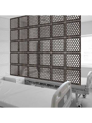 Makta ® Perde Paravan | Lazer Kesim Ahşap Sarkıt Seperatör, 4'lü Panel Levha Seti