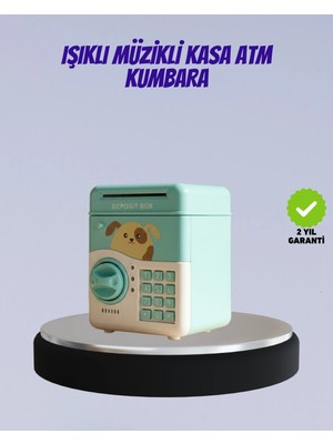 Su Yeşili Işıklı Sesli Elektronik Şifreli Çocuk Kumbarası