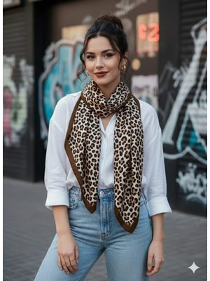 Trend Nexus Leopar Desenli Dijitalsoft Şal