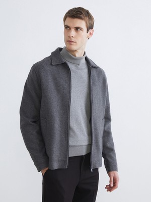 Lc Waikiki Yeni Sezon Standart Kalıp Gömlek Yaka Erkek Kaşe Mont