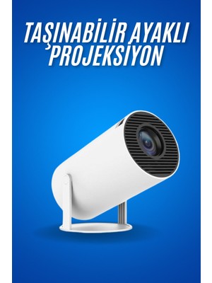 Sinema Projektörü Android HDMI USB Wifi Ses Çıkışlı Ayaklı Projeksiyon Taşınabilir Flzor