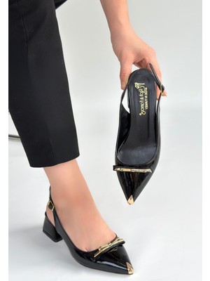 Novytech Ricy Siyah Rugan Topuklu Ayakkabı - Lisinya