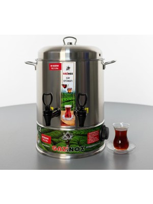 Gazinox 120 Bardak Çay Makinası Plastik Musluk