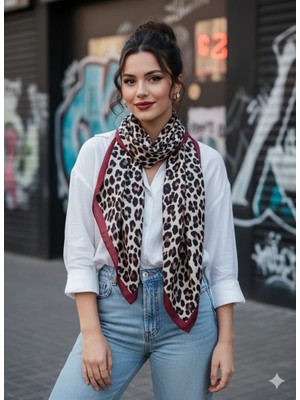 Trend Nexus Leopar Desenli Dijitalsoft Şal