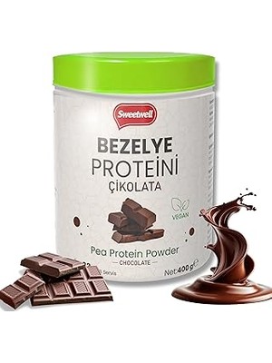 SHC4200 Sweetwell Çikolata Aromalı Vegan Bezelye Proteini Tozu 400 gr -%83 Protein Içerir Pae Protein Powde