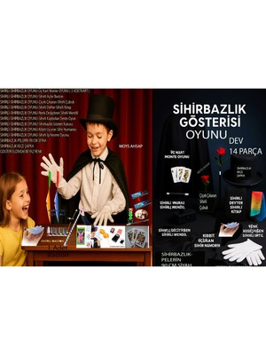 Eğlenceli 14 Parça Yetişkin ve Çocuk Sihirbazlık Seti Basit, Güvenli, Etkileyici Hızlı Öğren, Etkile