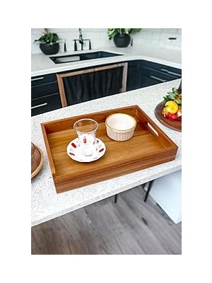 SHC4200 Deconox Akasya Ağacından Lüx Mutfak Tepsisi 35 * 25CM, Akasya Lüx Sunum Tepsisi, Akasya Tepsi