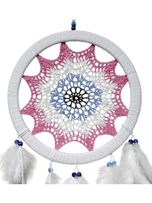 Nevamel Pembe Nazar Motifli Kuş Tüylü Duvar Süsü