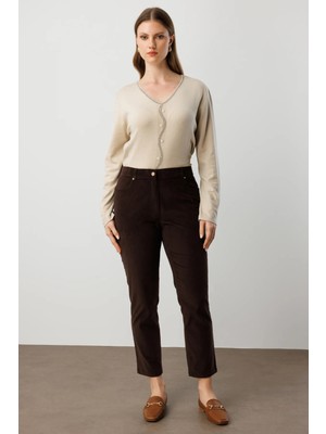 Ekol Dar Paça Kadife Pantolon 1051