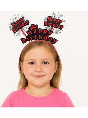Doğum Günü Kutlaması Için Kırmızı Taç – Işıltılı Yazılı Parti Tacı