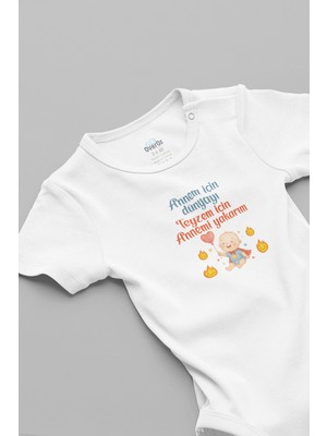 Overoz Annem Için Dünyayı Teyzem Için Annemi Yakarım Yazılı Bebek Body Zıbın 5917