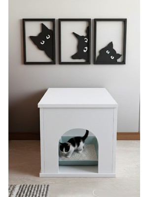 Roseland Pet Sandık Kapalı Kedi Tuvaleti Antre Mobilyası 65CM