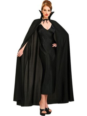 Siyah Renk Yakalı Halloween Pelerini 120 cm