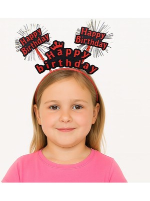 Doğum Günü Kutlaması Için Kırmızı Taç – Işıltılı Yazılı Parti Tacı