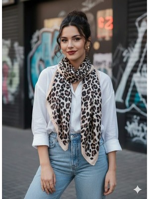 Trend Nexus Leopar Desenli Dijitalsoft Şal
