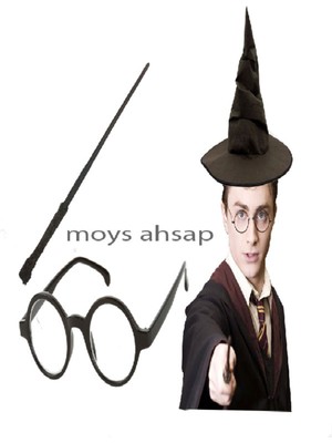 Harry Potter Şapkası + Harry Potter Asası + Harry Potter Gözlüğü Çocuk Boy