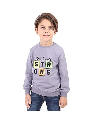 SHC4200 Toontoy Erkek Çocuk Strong Baskılı Sweatshirt