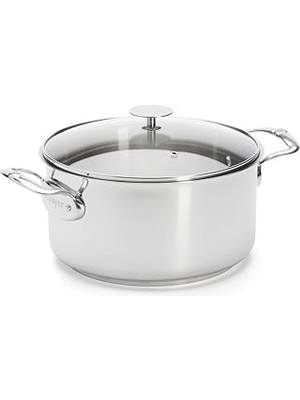 SHC4200 De Buyer 3427.24 Kızartma Tenceresi Kapaklı, Paslanmaz Çelik, Gümüş, 27,9 x 20,1 x 10,9 cm