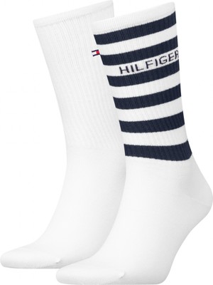 Tommy Hilfiger Th Men Sport Sock 2p Breton Strı Erkek Beyaz Çorap - S701236735