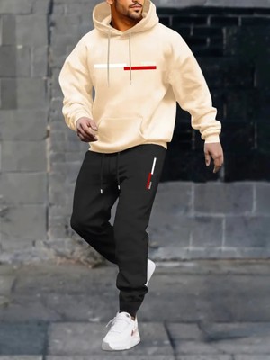 Bellanova Erkek Rahat Geometrik Desenli Örgü Eşofman