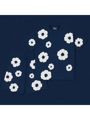 Bellanova Valırae Denim Oversize Asphalt Spotted Tişört Takim