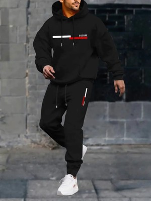 Bellanova Erkek Rahat Geometrik Desenli Örgü Eşofman