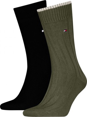 Tommy Hilfiger Th Men Sock 2p Struc Erkek Yeşil Çorap - S701236317