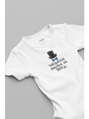 Overoz Yakışıklılık Deyince De Ben Baskılı Bebek Body Zıbın 5935