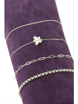 Makay 4 Adet Kelbek Zincir Bileklik