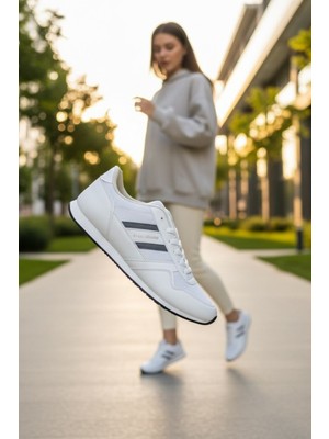 Enoch Erkek Günlük Spor Ayakkabı Fileli Sneaker Şerit Detaylı Klasik Yürüyüş ve Koşu Modeli
