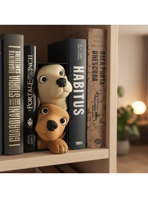 Olafigo Köpek Dostlar Temalı Book Nook - Kitaplık Arası Dekoratif Kütüphane Dünyası Biblo