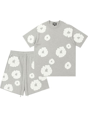 Bellanova Valırae Denim Oversize Asphalt Spotted Tişört Takim