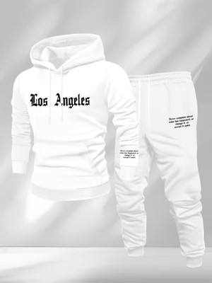 Bellanova “los Angeles Baskılı Üç Iplik Kışlık Hoodie ve Eşofman Takımı”