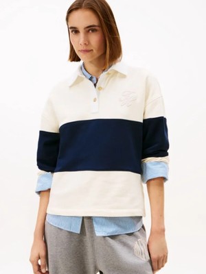 Tommy Hilfiger   GOLD BTN RUGBY TERRY SWTSRT