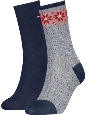 Tommy Hilfiger Th Women Sock 2p Faı Kadın Lacivert Çorap - S701236502
