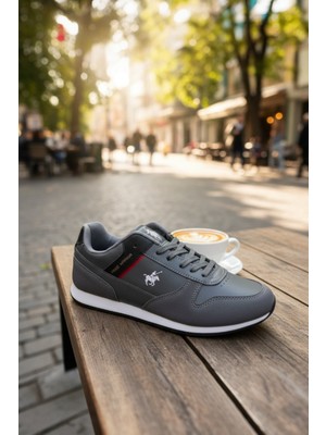 Enoch Erkek Günlük Spor Ayakkabı Nakış Logolu Sneaker Süet Garnili ve Şeritli Klasik Model