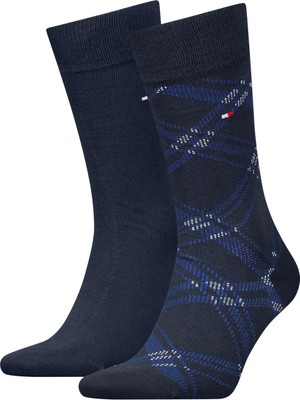 Tommy Hilfiger Th Men Sock 2p Check Erkek Mavi Çorap - S701236310
