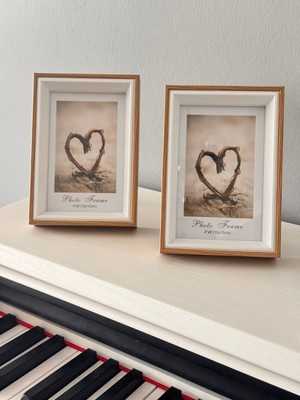 Janset Ahşap Çerçeve, 2 Adet Ahşap Fotoğraf Çerçevesi Cam 10*15CM