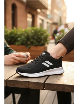Enoch Erkek Spor Ayakkabı Gri Sneaker Çift Şeritli Hafif Koşu ve Yürüyüş Modeli