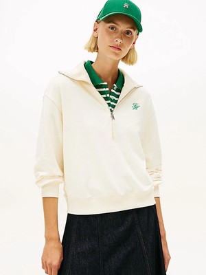 Tommy Hilfiger   TH SCRIPT HALF ZIP TERRY SWTSHRT