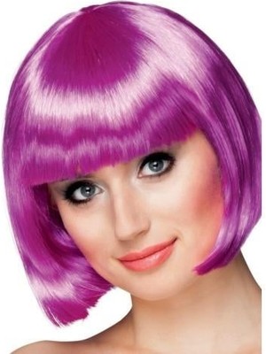 Pazarita Mor Renk Parti Peruğu Küt Saç