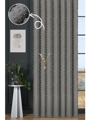 Yunilla Linda Fon Perde V-6015-S Gri Simli