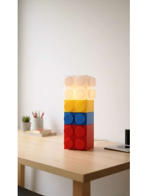 Muggle Design Bricklight Yaratıcı LEGO Figür Lamba - Renkli Gece Lambası & Dekoratif Masa Aydınlatması ( 36 cm )