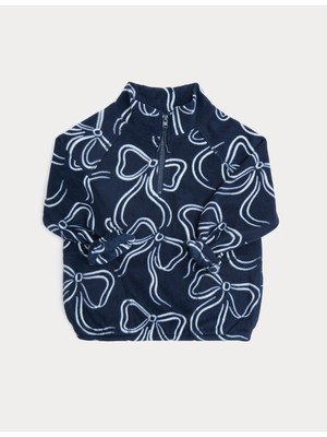 Marks & Spencer Fiyonk Baskılı Yarım Fermuarlı Polar Üst (2–8 Yaş)