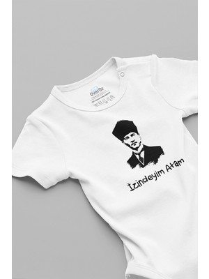 Overoz Izindeyim Atam Yazılı Atatürk Baskılı Bebek Body Zıbın 5735