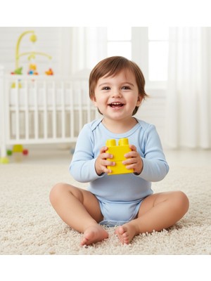 MİNİM Düz Uzun Kol Çıtçıtlı Badi