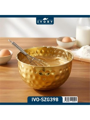 Ivory Gold Çelik Mikser Kabı 24 cm – Şık ve Dayanıklı Karıştırma Kasesi