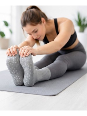 çorapdunyam 1 Çift Kaydırmaz Hac Umre Tavaf  Pilates Yoga Için Soket Model Kaymaz Taban Çorap